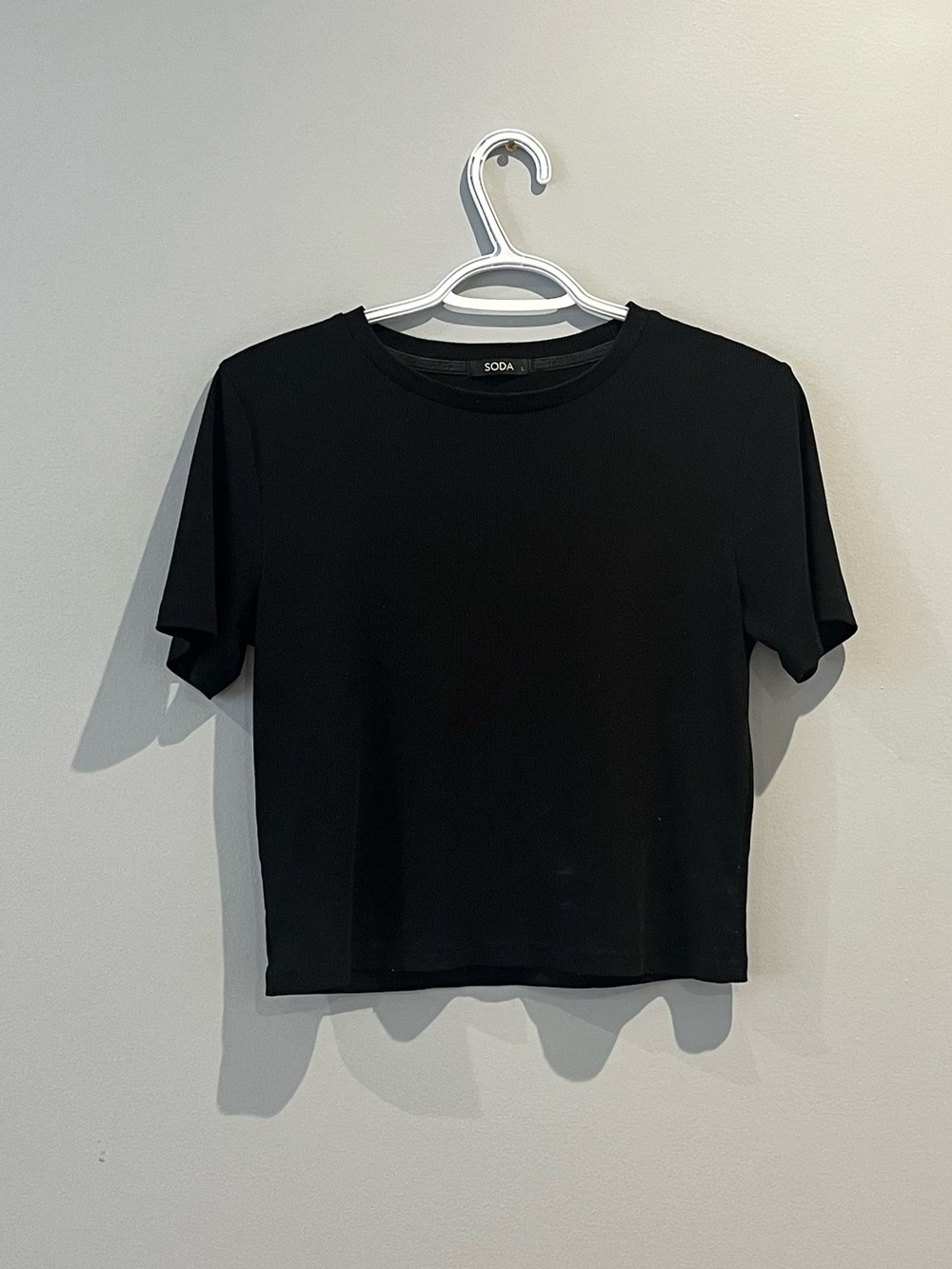 Soda Black Short Sleeve Crewneck Tee